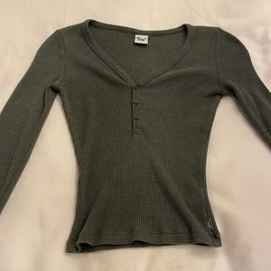 TNA green waffle longsleeve